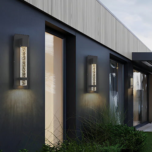 11.8 Inch Waterproof Hardwired Bubbles Glass Exterior Wall Light, Outdoor Wall Light, detail 2