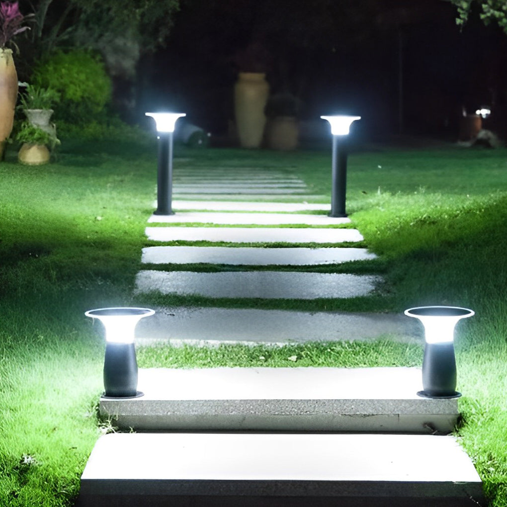 Mushroom Shaped Waterproof LED Black Contemporary Solar Post Lights Path Lights, Outdoor Wall Light, detail 2