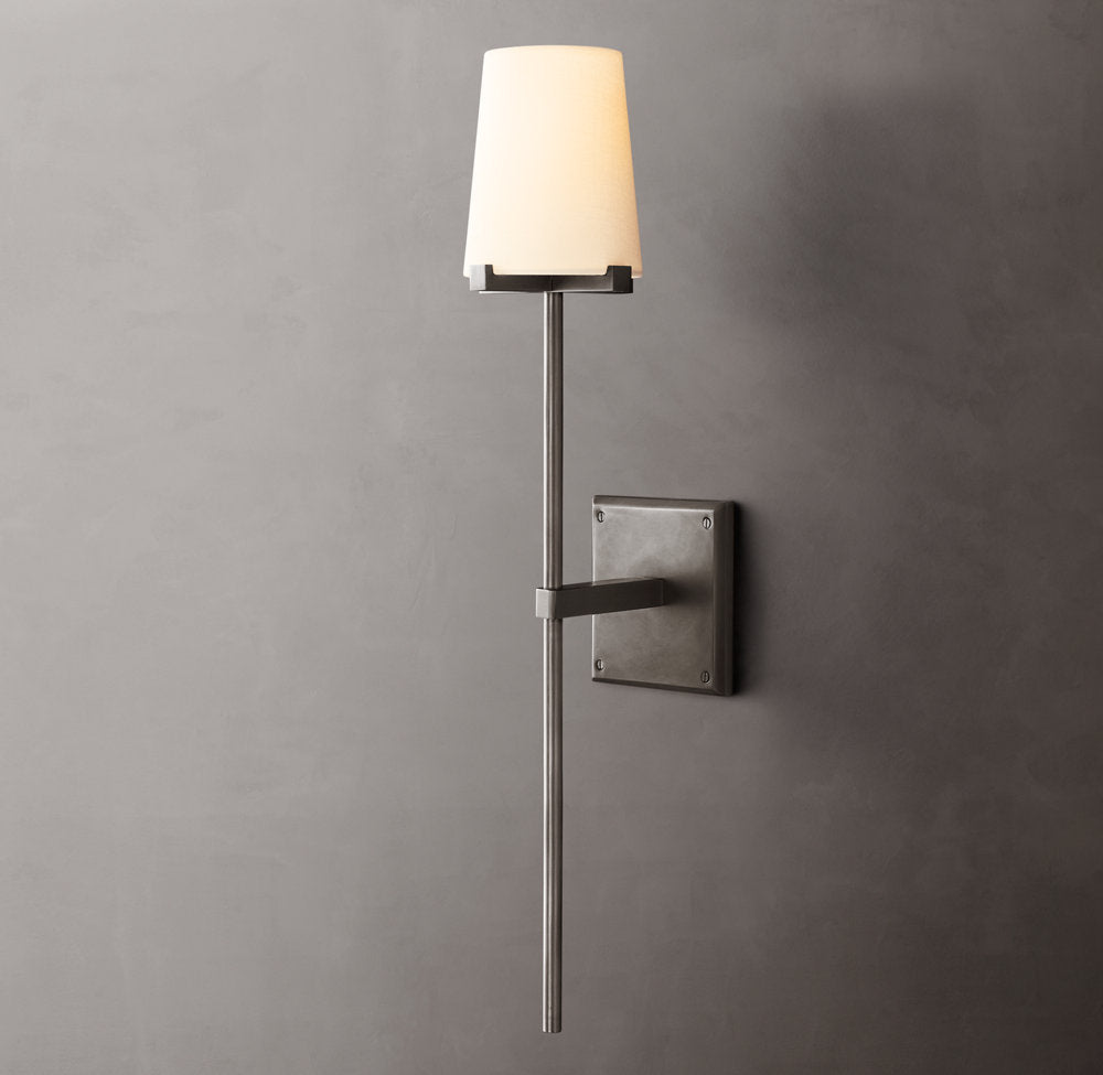 Pauillac Fabric Shade Torch Wall Light, Bedroom Wall Sconce, detail 10