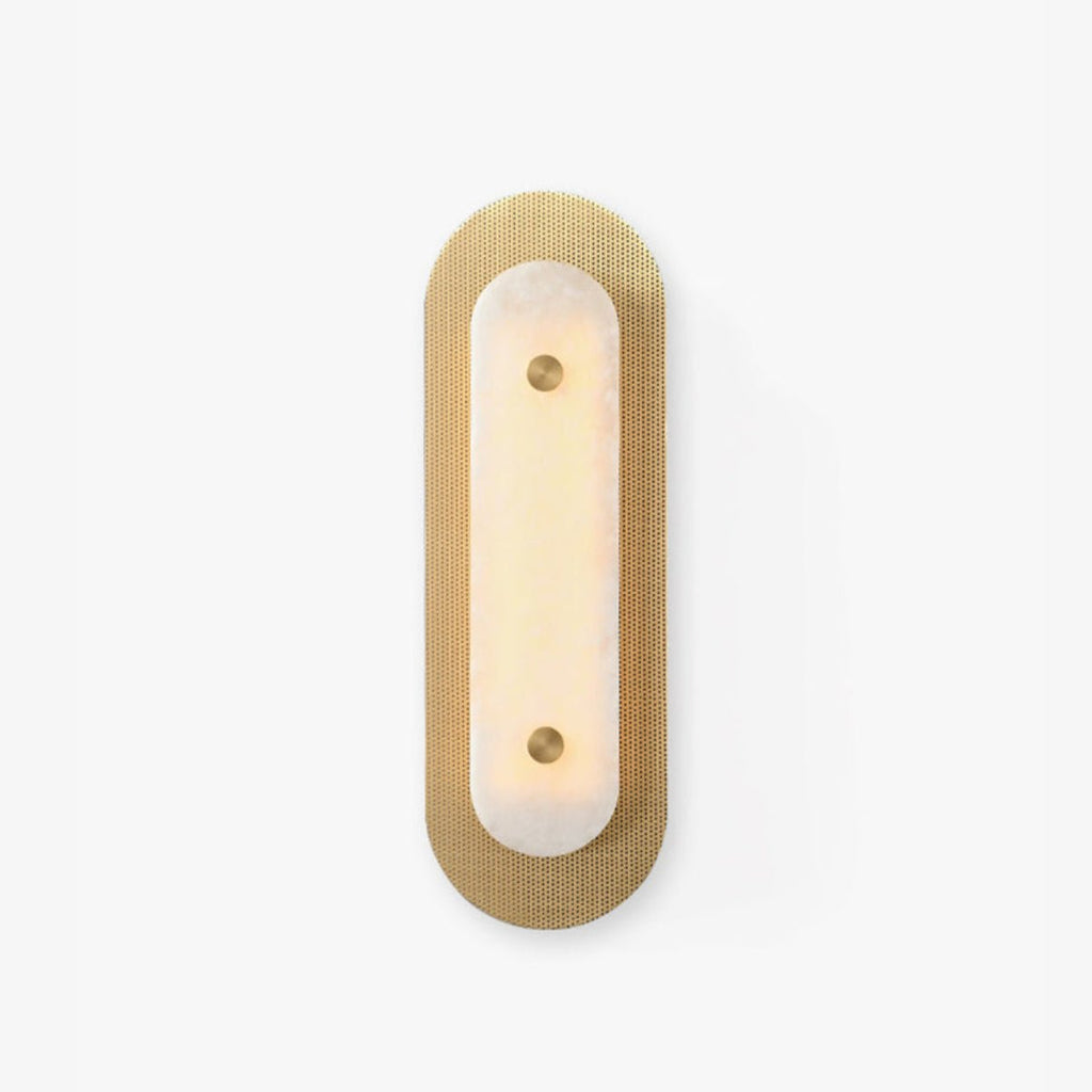 Aurelia Perforated Alabaster Wall Light - Dia 20cm x H 60cm Metal, Hardwired Wall Sconce, detail 2