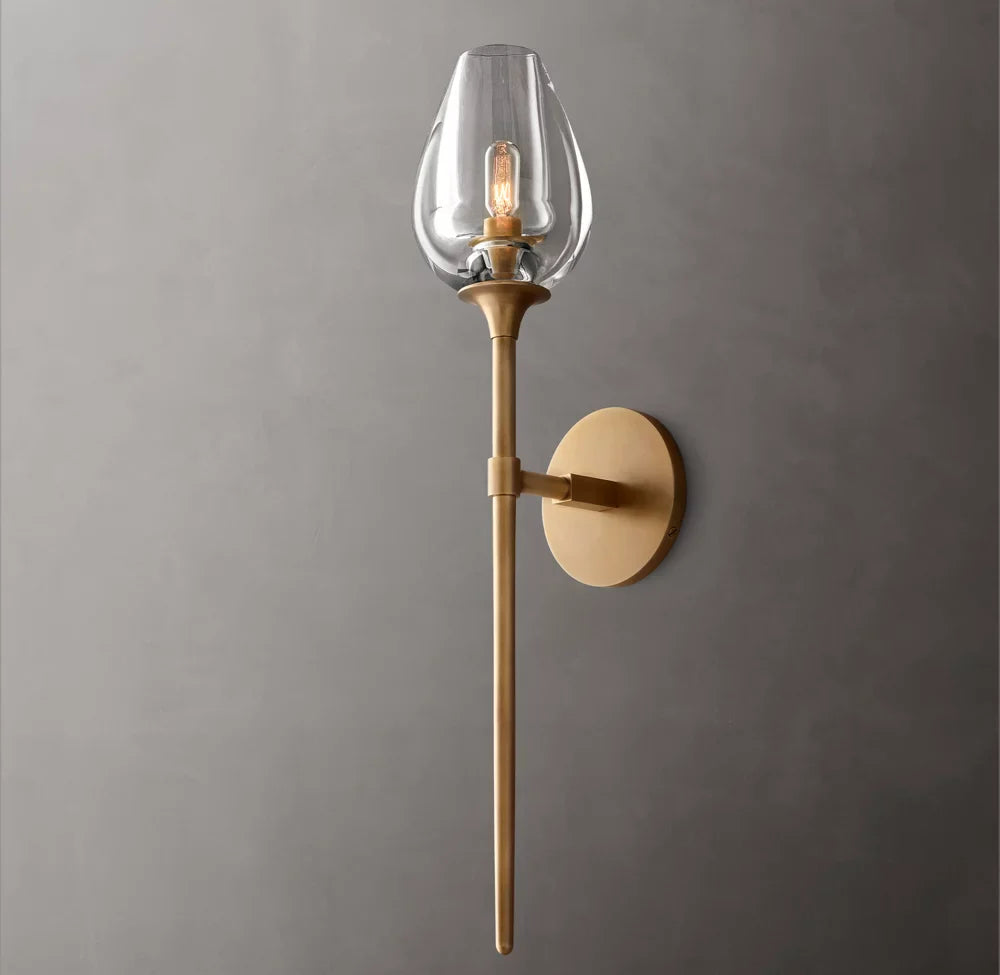 Tulip Grand Wall Light - 5"W x 7"D x 24"H, Bathroom Wall Sconce