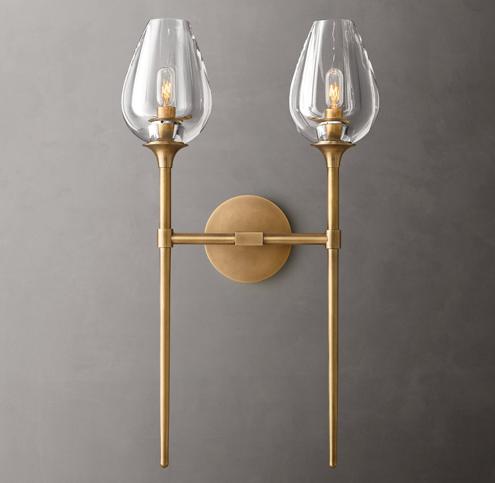 Tulip Double Wall Light, Bathroom Wall Sconce, detail 5