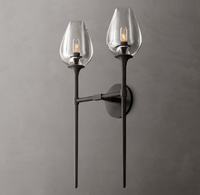 Tulip Double Wall Light, Bathroom Wall Sconce, detail 14
