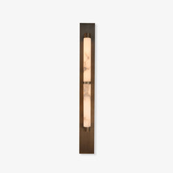 Columnar Alabaster Wall Light, Hardwired Wall Sconce, Metal, Dia 10cm x H 50cm