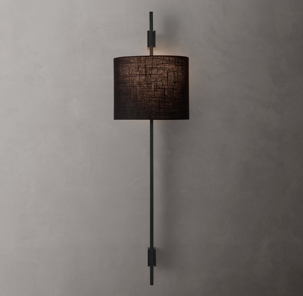 Vela Box Bar Sconce - Circular Shade, Bedroom Wall Sconce, detail 12