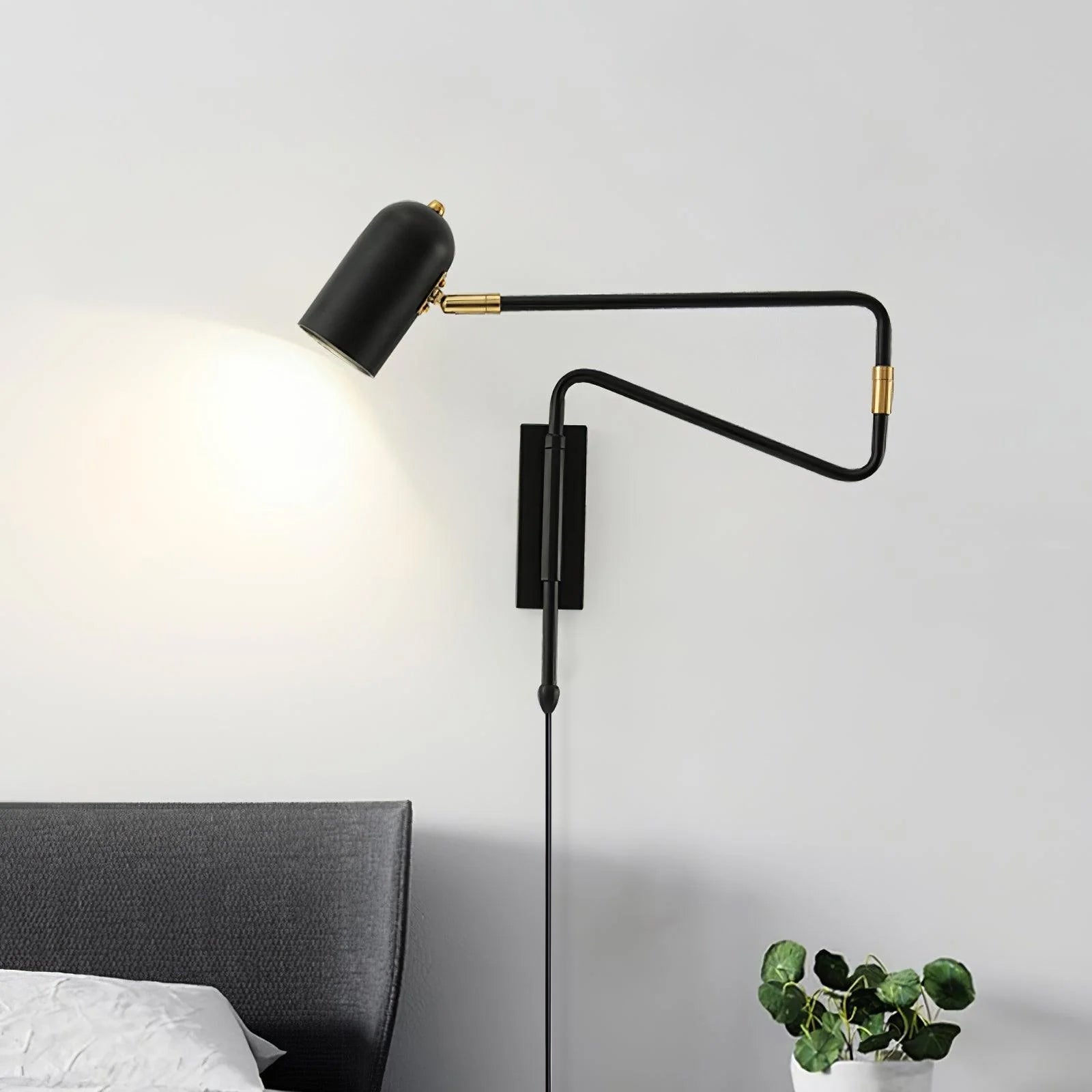 Adjustable Arm Plug-In Wall Light, Plug-In Wall Sconce, detail 3