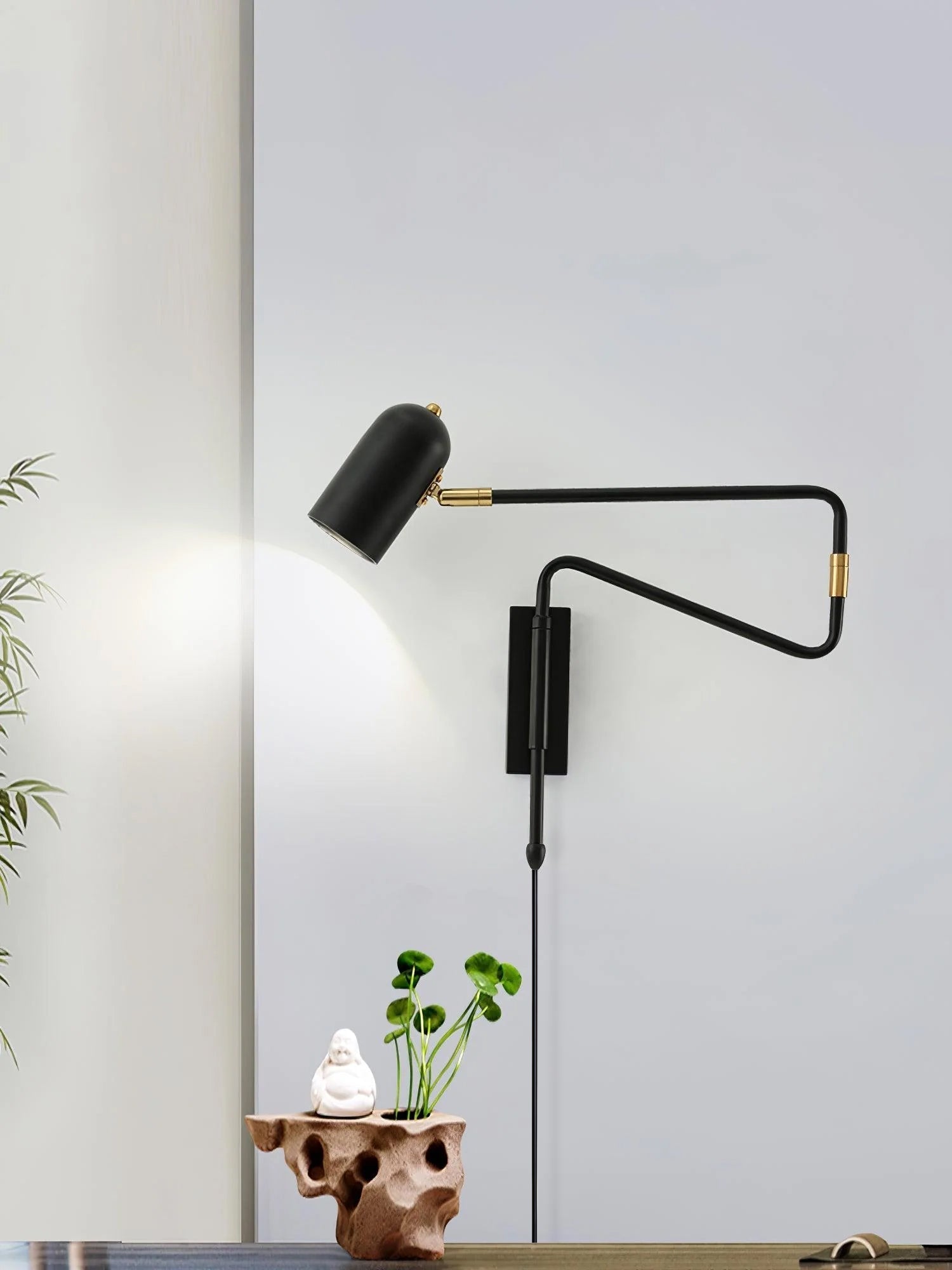 Adjustable Arm Plug-In Wall Light, Plug-In Wall Sconce, detail 5