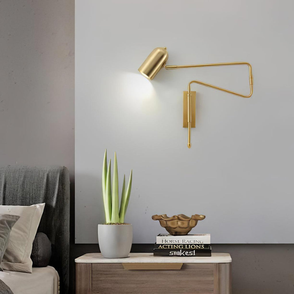 Adjustable Arm Reading Wall Light, Hardwired Wall Sconce, detail 3