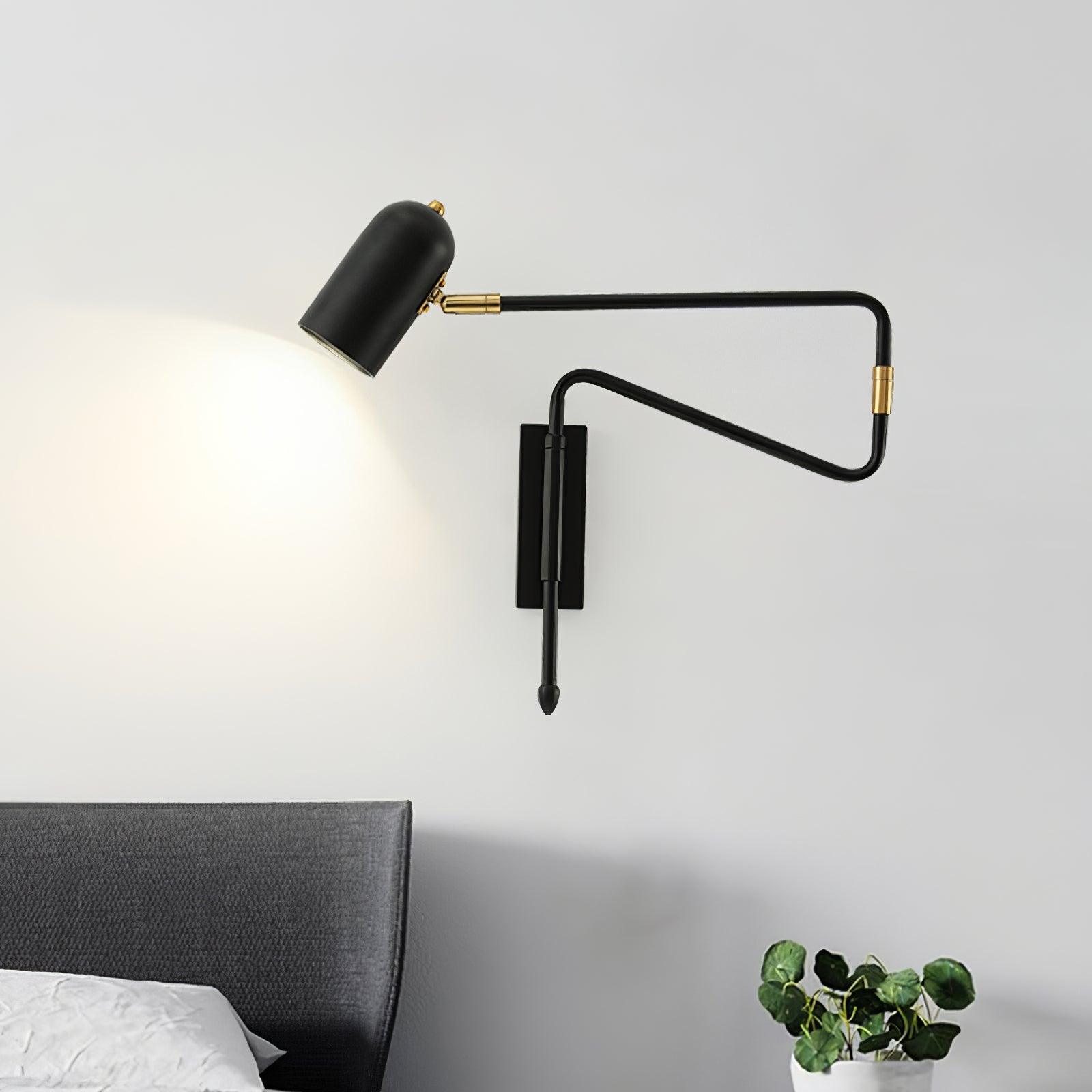 Adjustable Arm Reading Wall Light, Hardwired Wall Sconce, detail 4