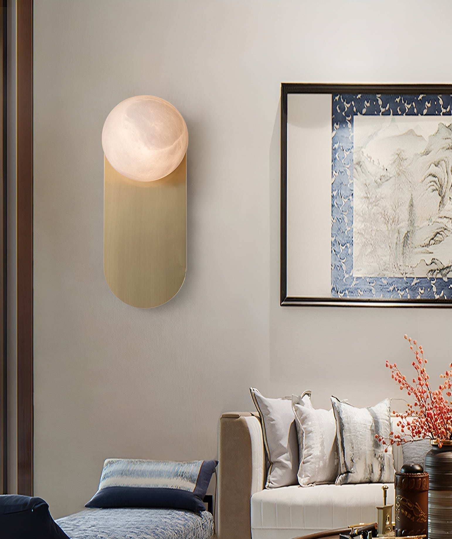 Adrion Alabaster Wall Light, Hardwired Wall Sconce, detail 13