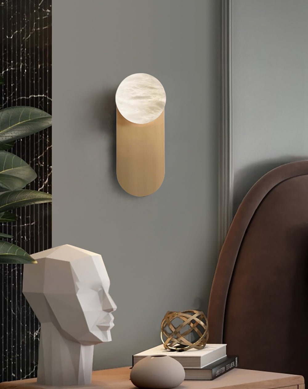 Adrion Alabaster Wall Light, Hardwired Wall Sconce, detail 9