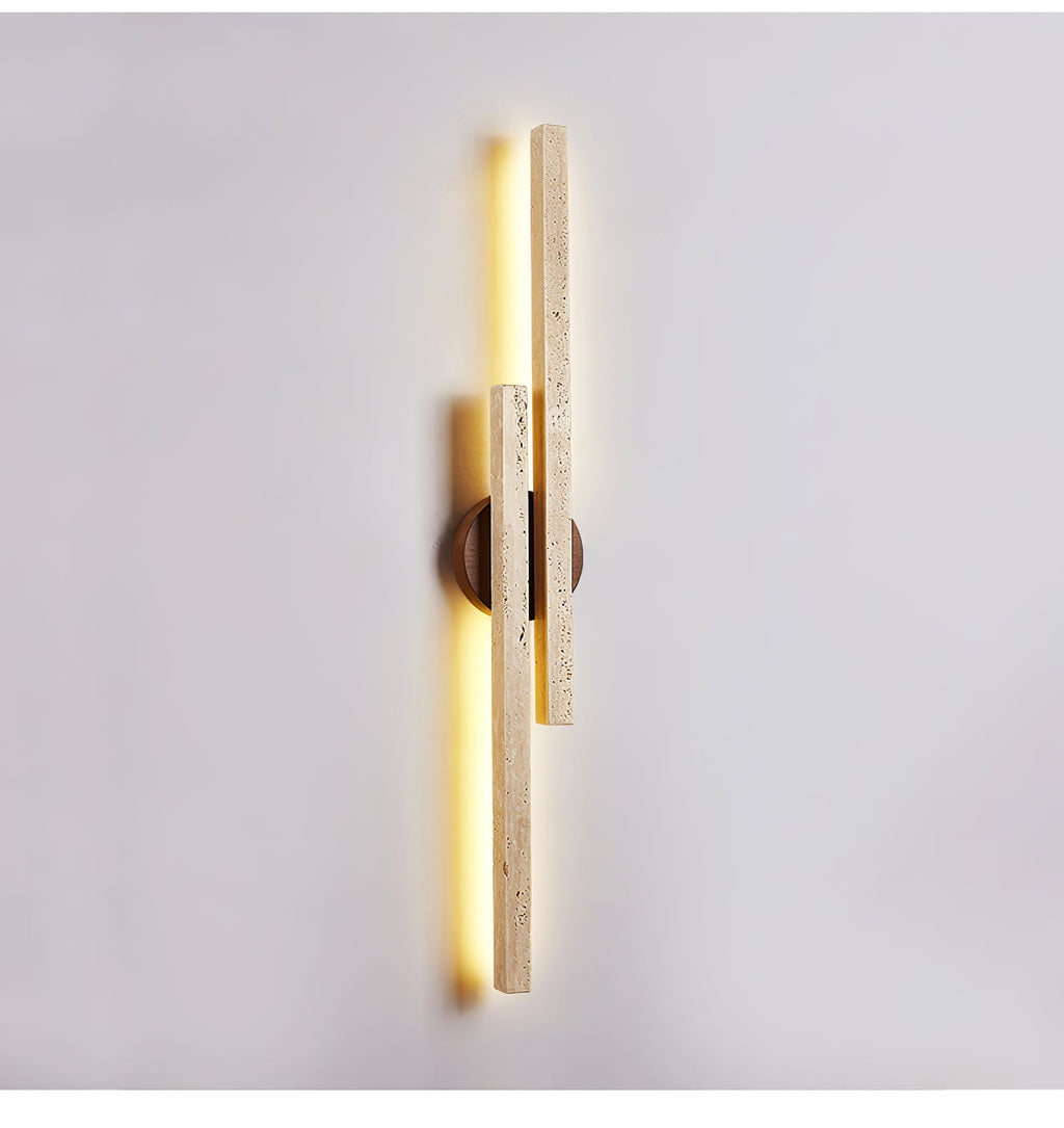 Aeris Travertine Wall Light, Hardwired Wall Sconce, detail 6