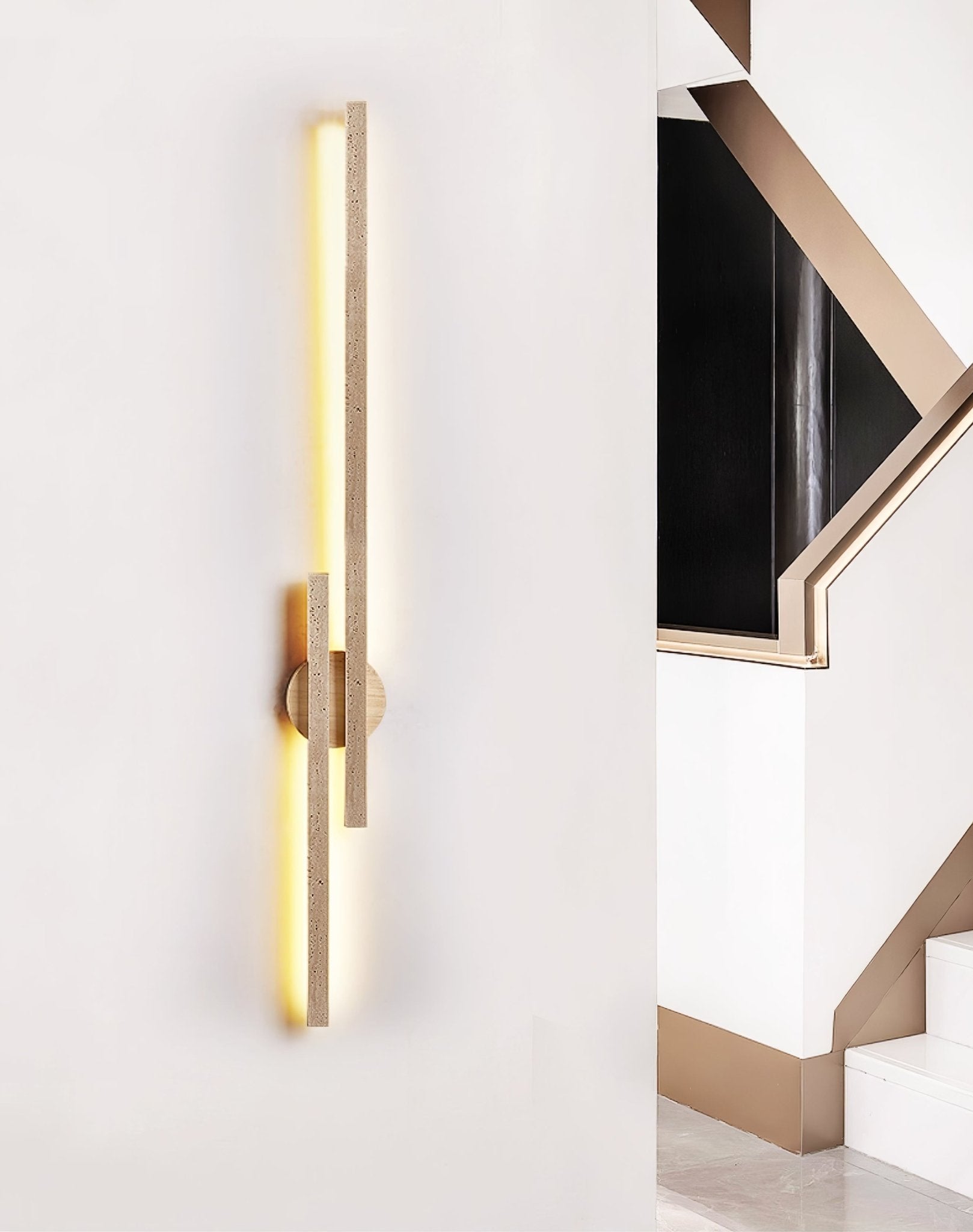 Aeris Travertine Wall Light, Hardwired Wall Sconce, detail 18