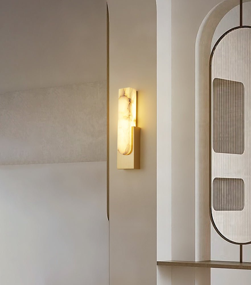 Agatha Alabaster Wall Light, Hardwired Wall Sconce, detail 11