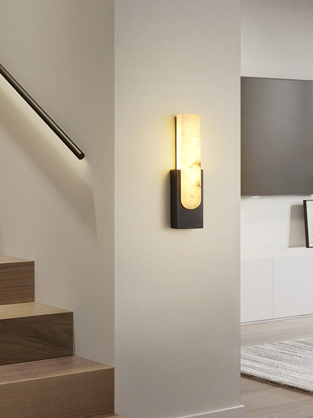 Agatha Alabaster Wall Light, Hardwired Wall Sconce, detail 12