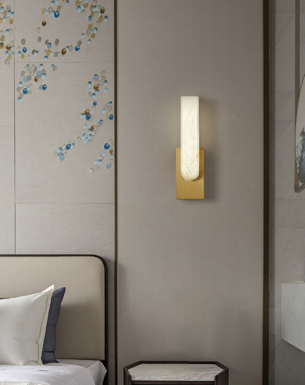 Agatha Alabaster Wall Light, Hardwired Wall Sconce, detail 23