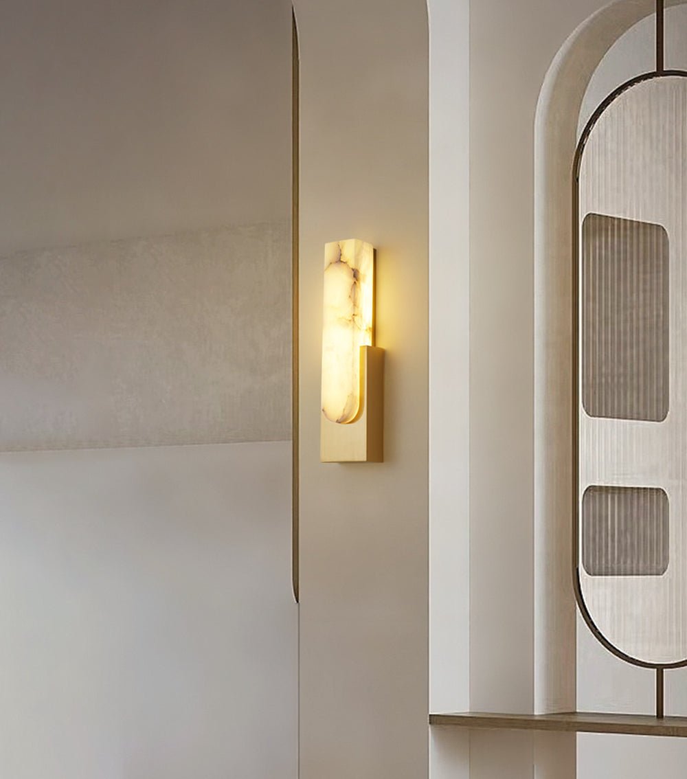 Agatha Alabaster Wall Light, Hardwired Wall Sconce, detail 6