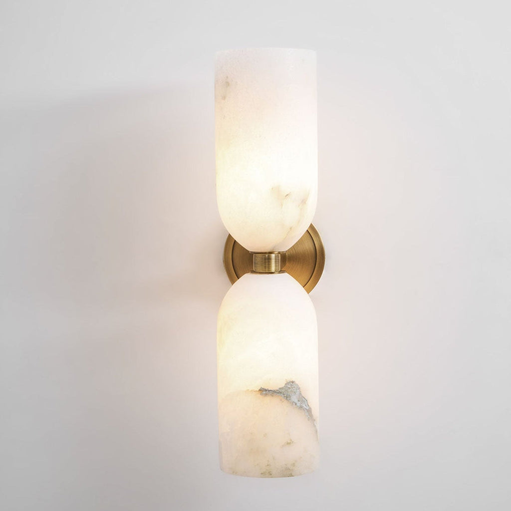 Alabaster Nexus Wall Light, Hardwired Wall Sconce, Metal, Dia 10cm x H 34cm