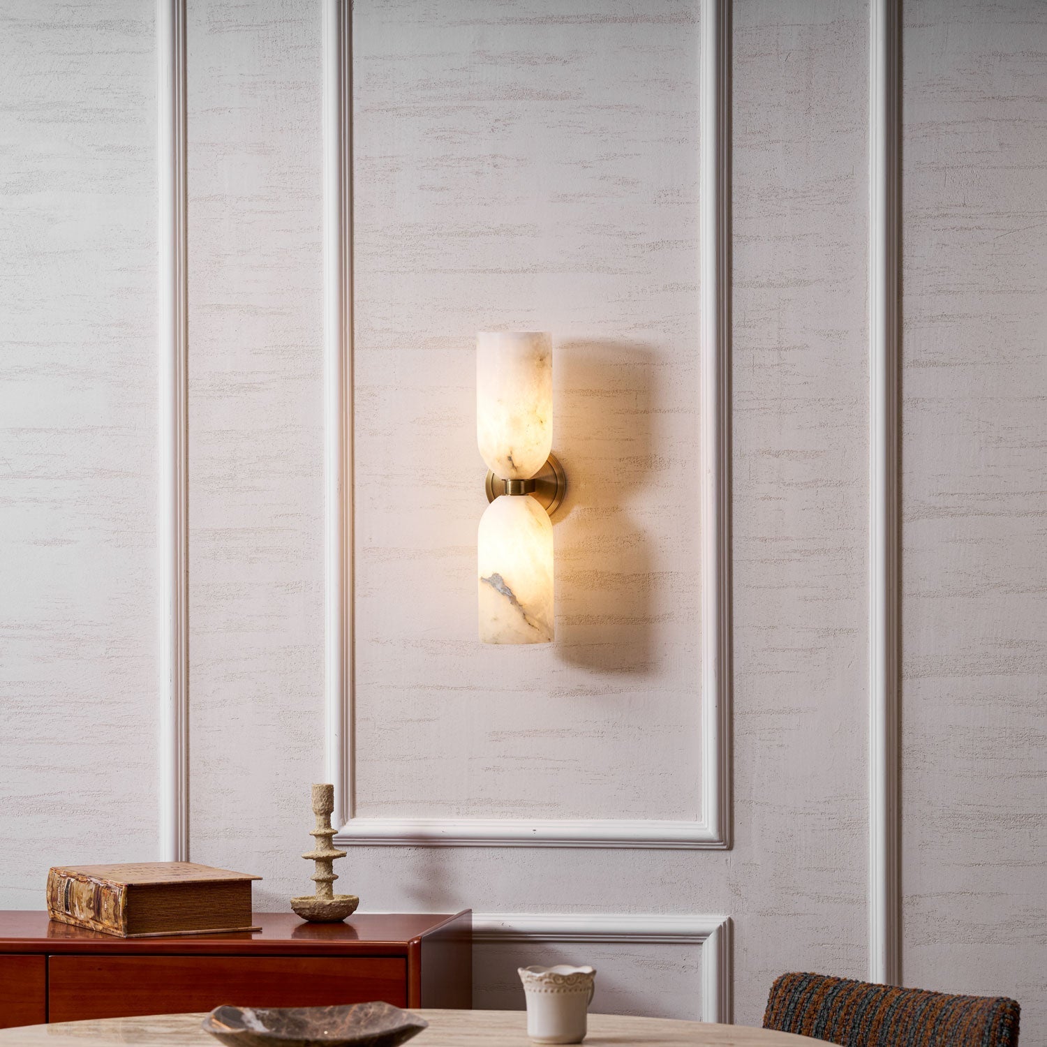 Alabaster Nexus Wall Light, Hardwired Wall Sconce, detail 6