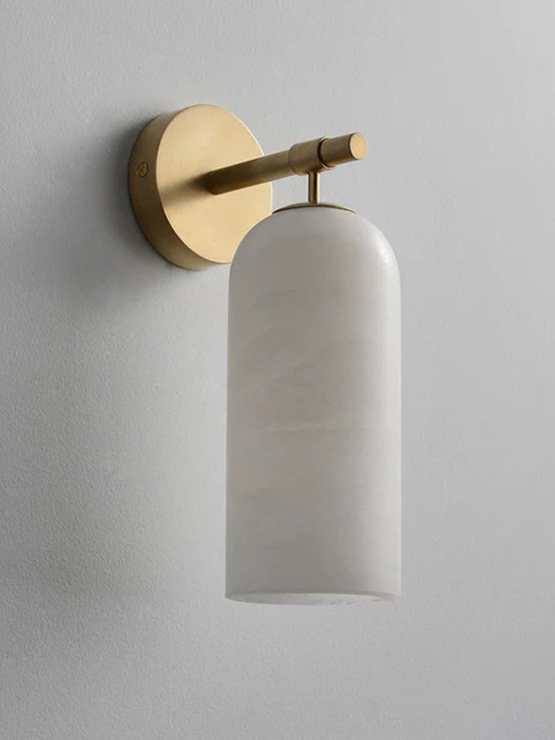 Alabaster Pillar Alabaster Wall Light - Dia 8cm x H 18cm Metal, Hardwired Wall Sconce, detail 11