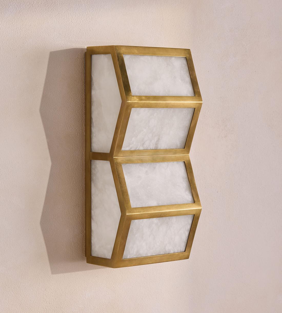 Alabaster Cascade Alabaster Wall Light, Hardwired Wall Sconce, detail 3
