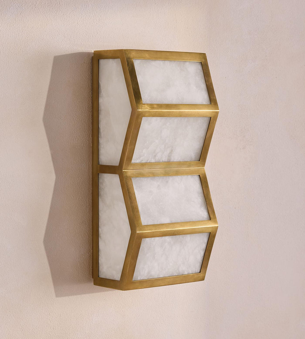 Alabaster Cascade Alabaster Wall Light, Hardwired Wall Sconce, detail 10