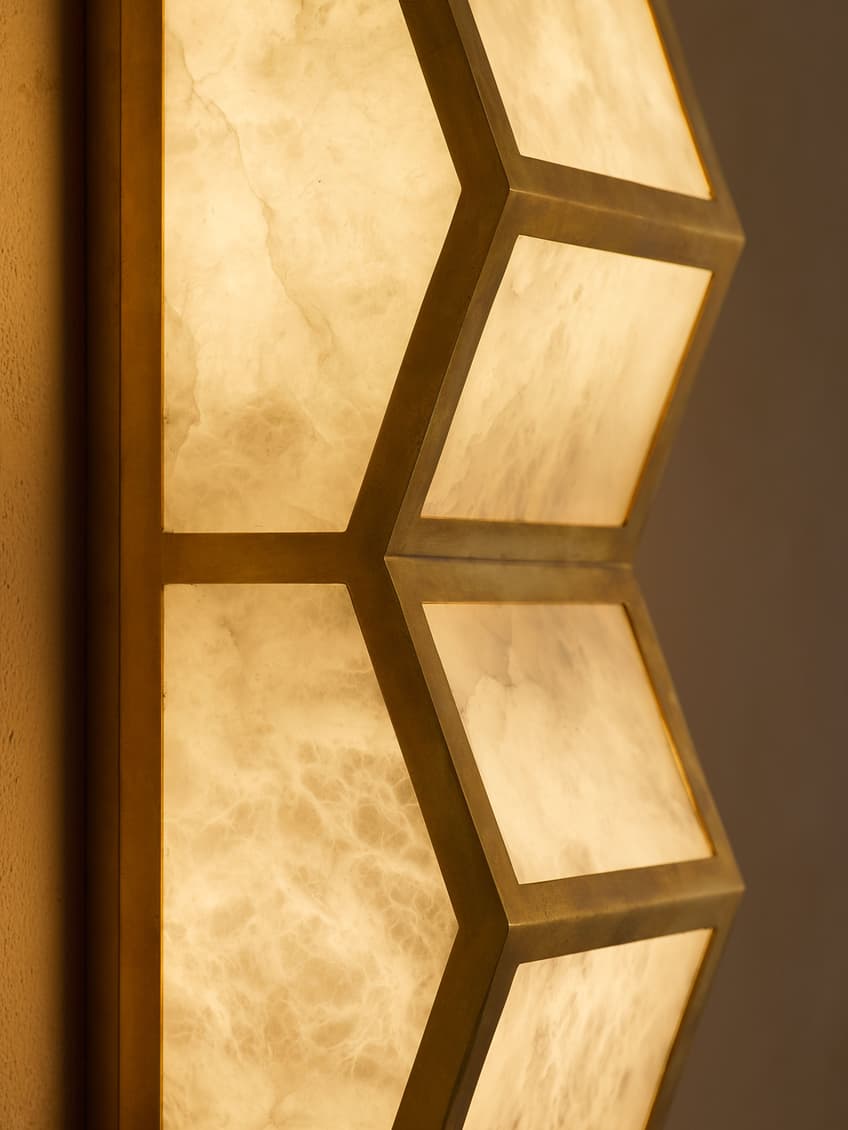 Alabaster Cascade Alabaster Wall Light, Hardwired Wall Sconce, detail 12
