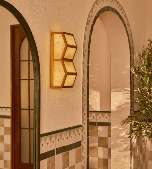 Alabaster Cascade Alabaster Wall Light, Hardwired Wall Sconce, detail 2