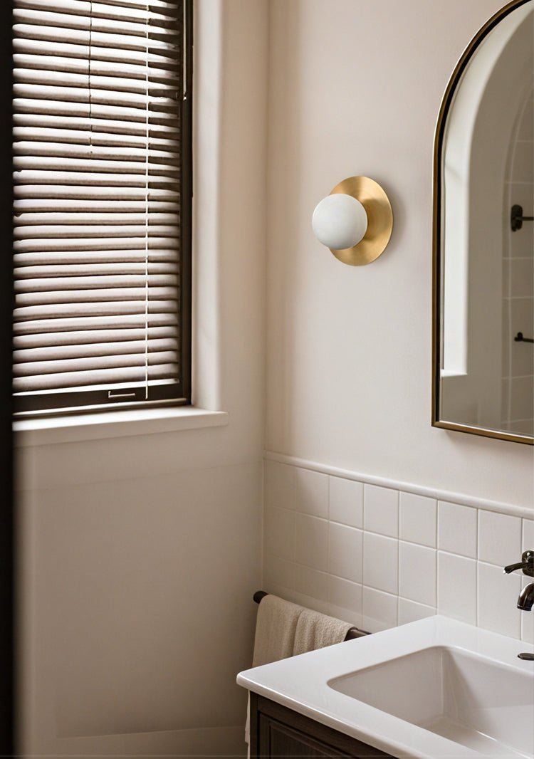Circular Alabaster Orb Sconce, Hardwired Wall Sconce, detail 5