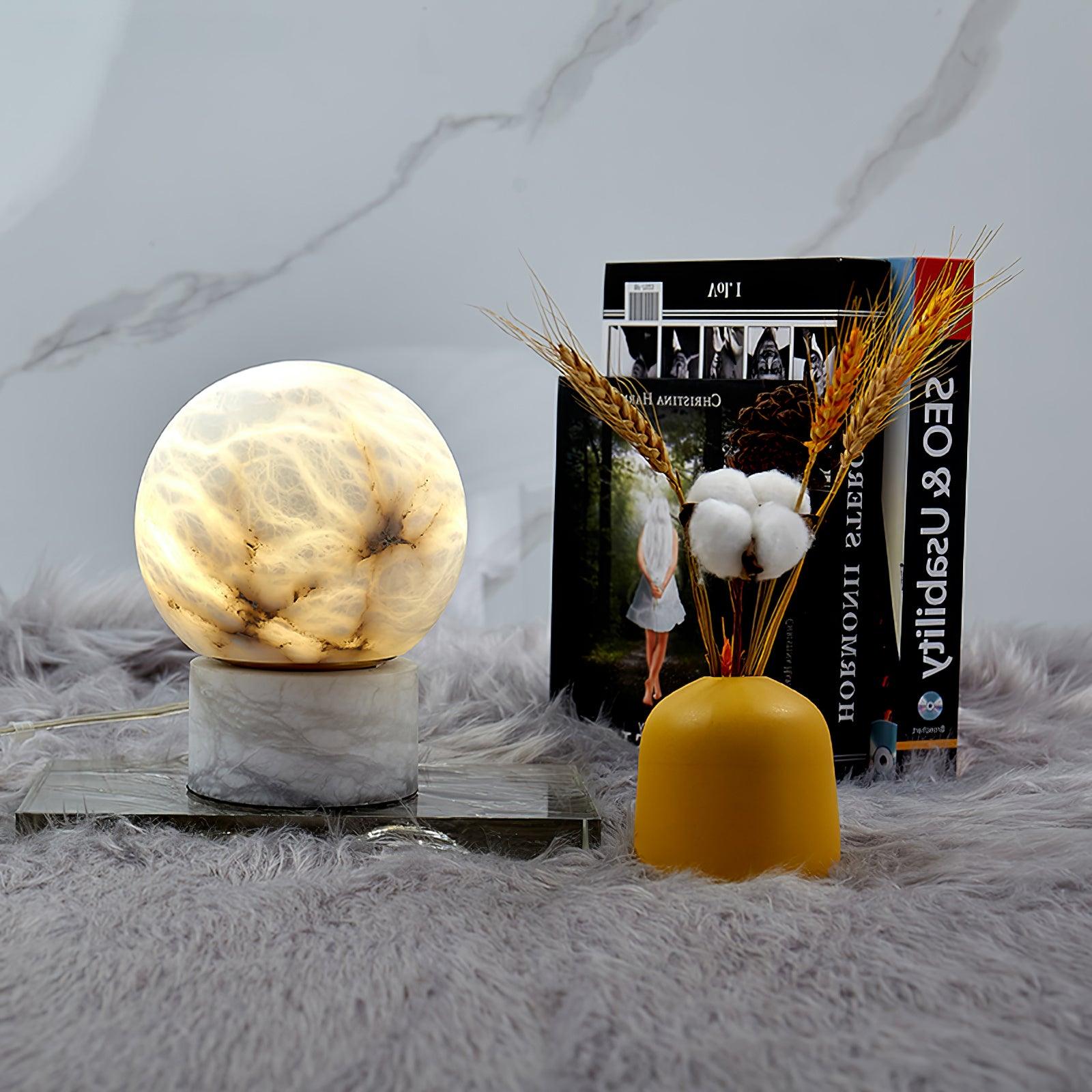 Marble Ball Table Light, Bedside Table Lamp, detail 4