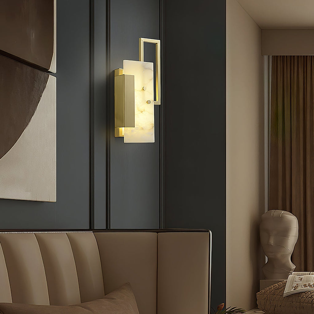 Althea Alabaster Wall Light, Hardwired Wall Sconce, detail 13