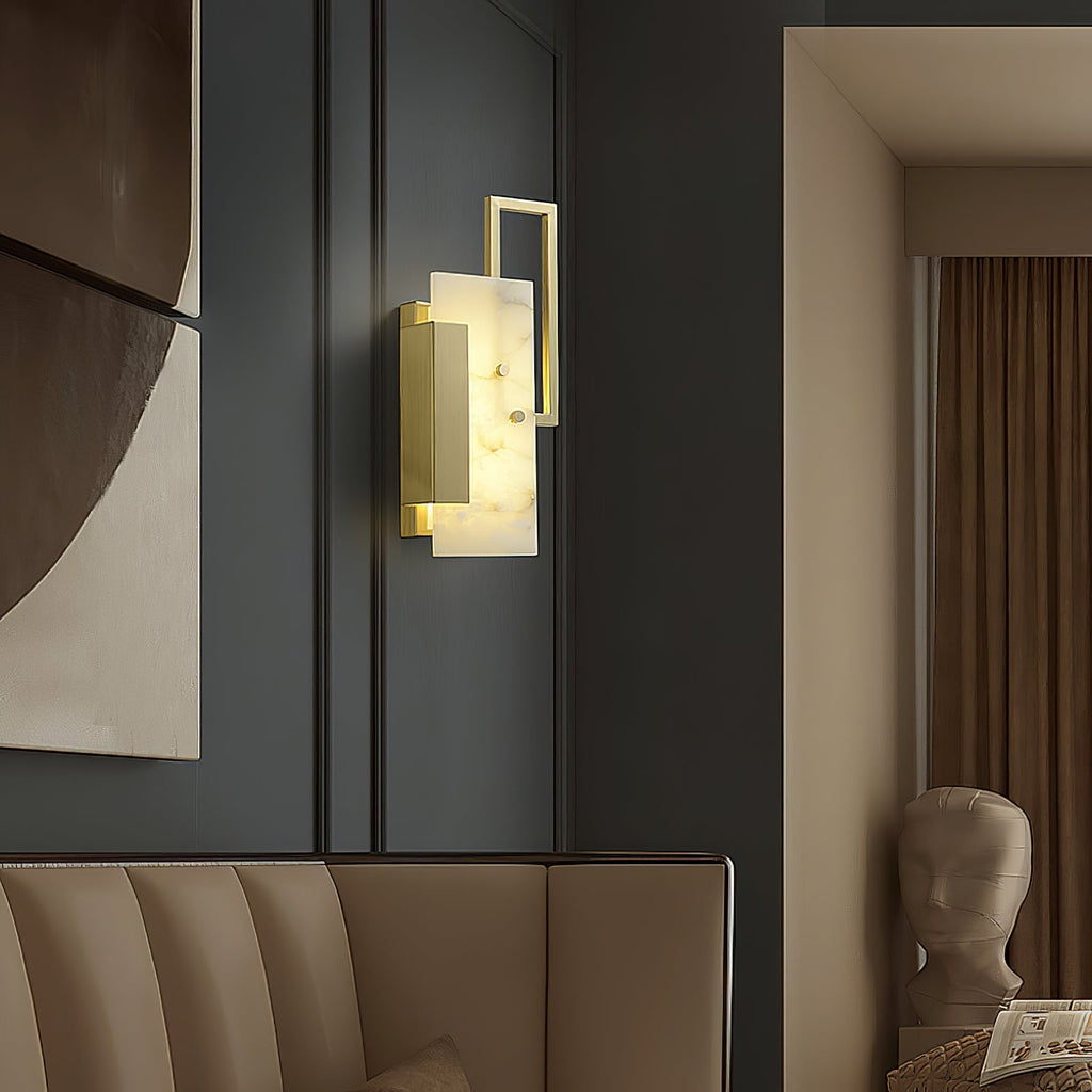 Althea Alabaster Wall Light, Hardwired Wall Sconce, detail 16