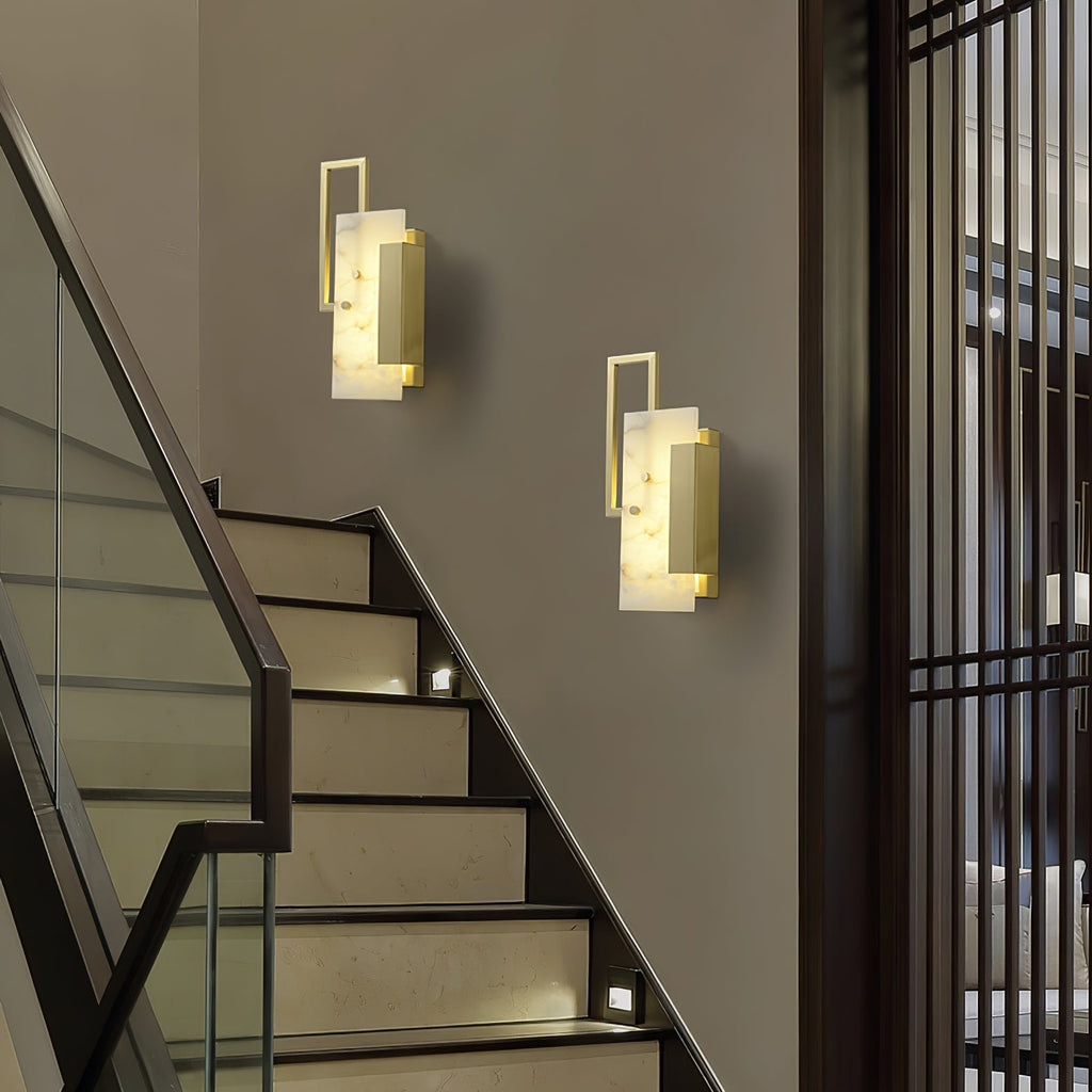 Althea Alabaster Wall Light, Hardwired Wall Sconce, detail 9