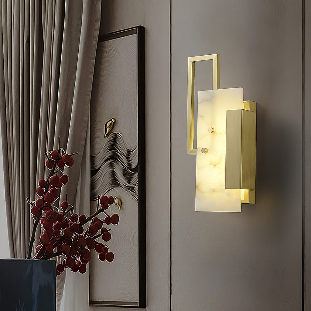 Althea Alabaster Wall Light, Hardwired Wall Sconce, detail 7