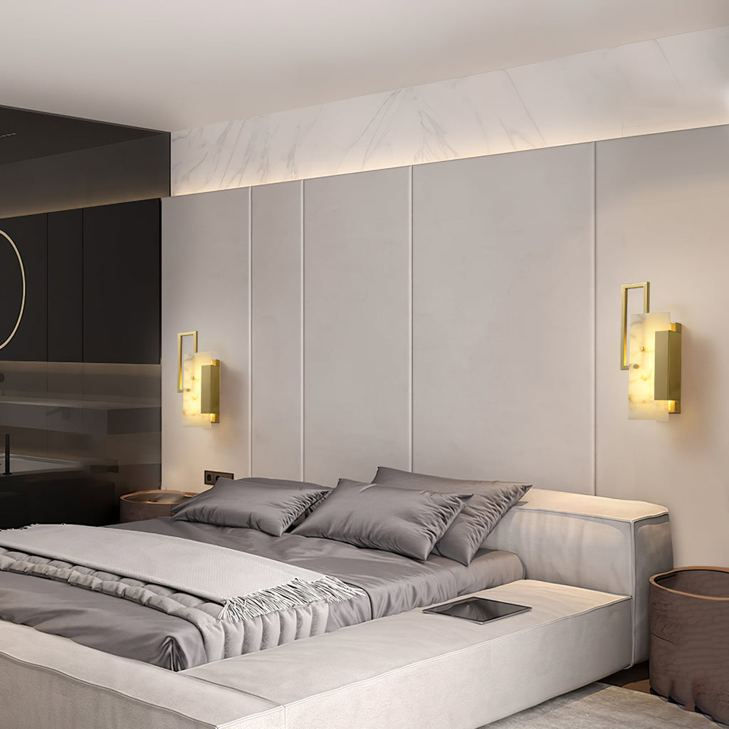 Althea Alabaster Wall Light, Hardwired Wall Sconce, detail 21