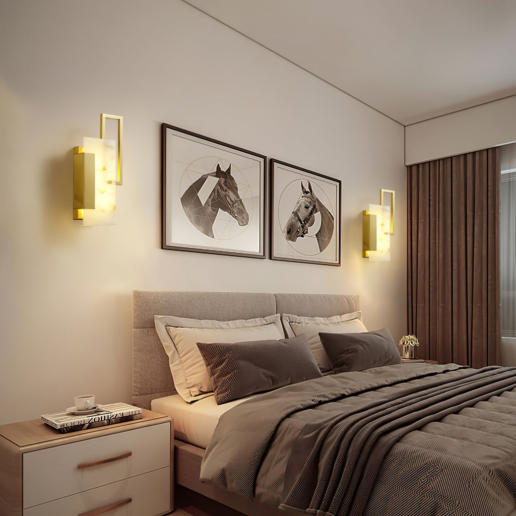 Althea Alabaster Wall Light, Hardwired Wall Sconce, detail 10