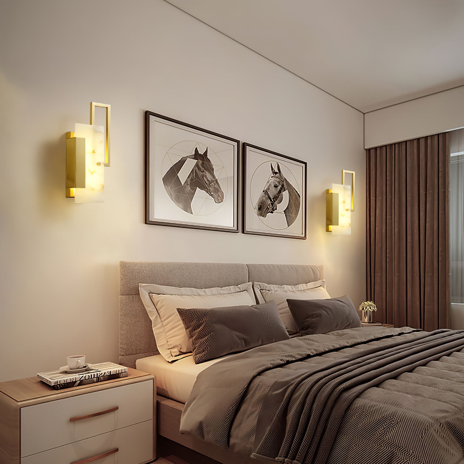 Althea Alabaster Wall Light, Hardwired Wall Sconce, detail 10
