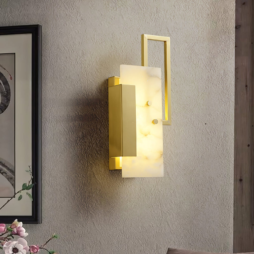 Althea Alabaster Wall Light, Hardwired Wall Sconce, detail 2