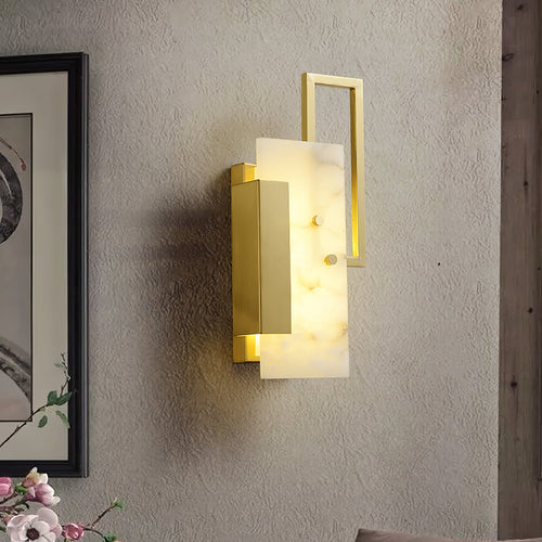 Althea Alabaster Wall Light, Hardwired Wall Sconce, detail 2