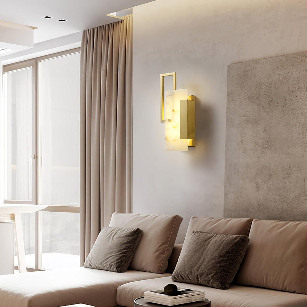 Althea Alabaster Wall Light, Hardwired Wall Sconce, detail 11