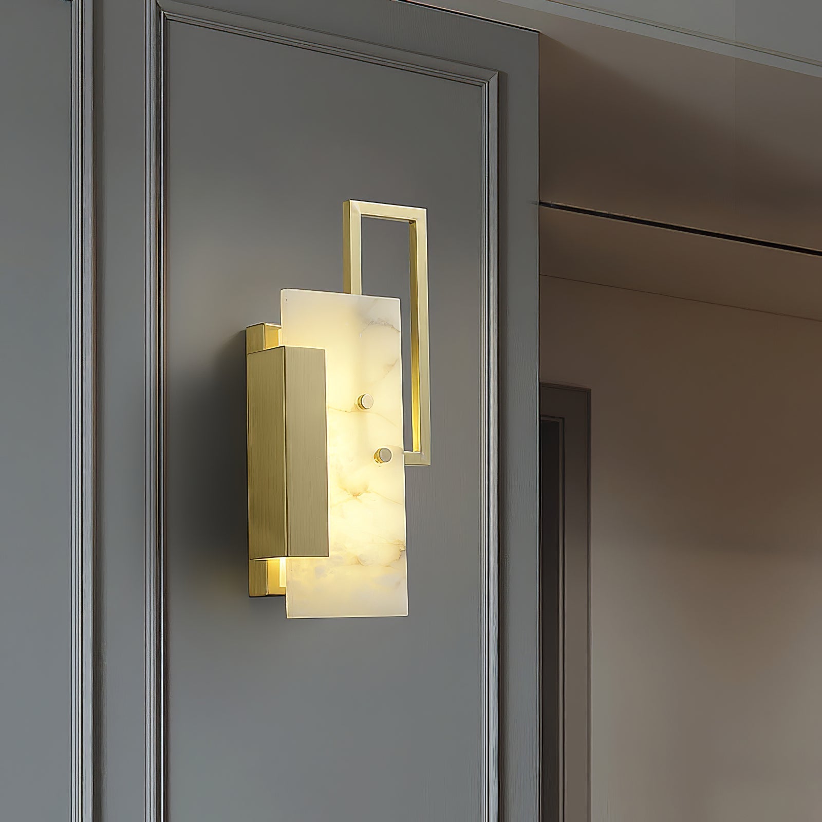 Althea Alabaster Wall Light, Hardwired Wall Sconce, detail 4