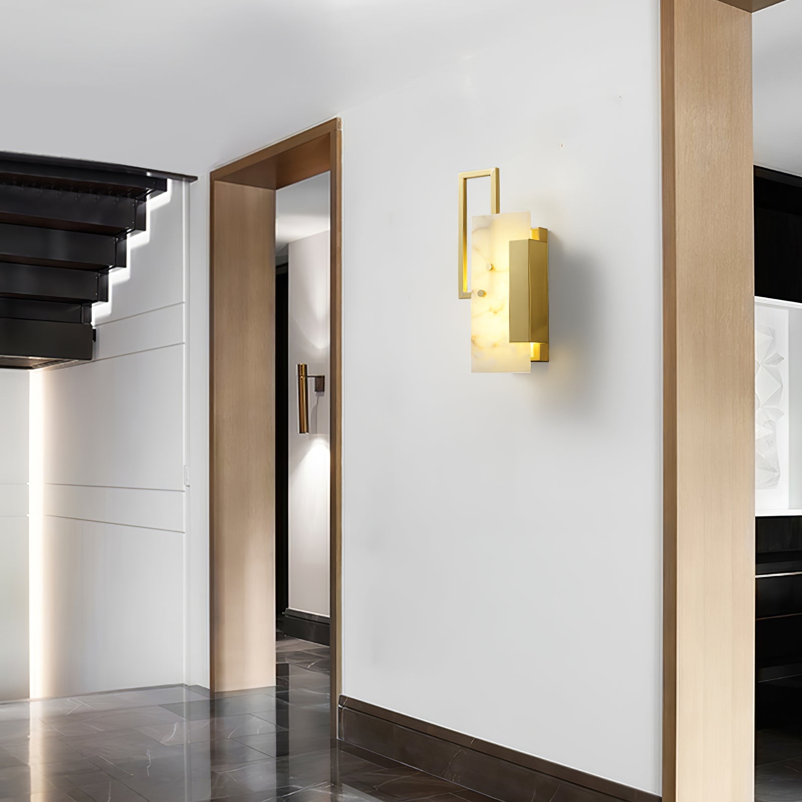 Althea Alabaster Wall Light, Hardwired Wall Sconce, detail 12