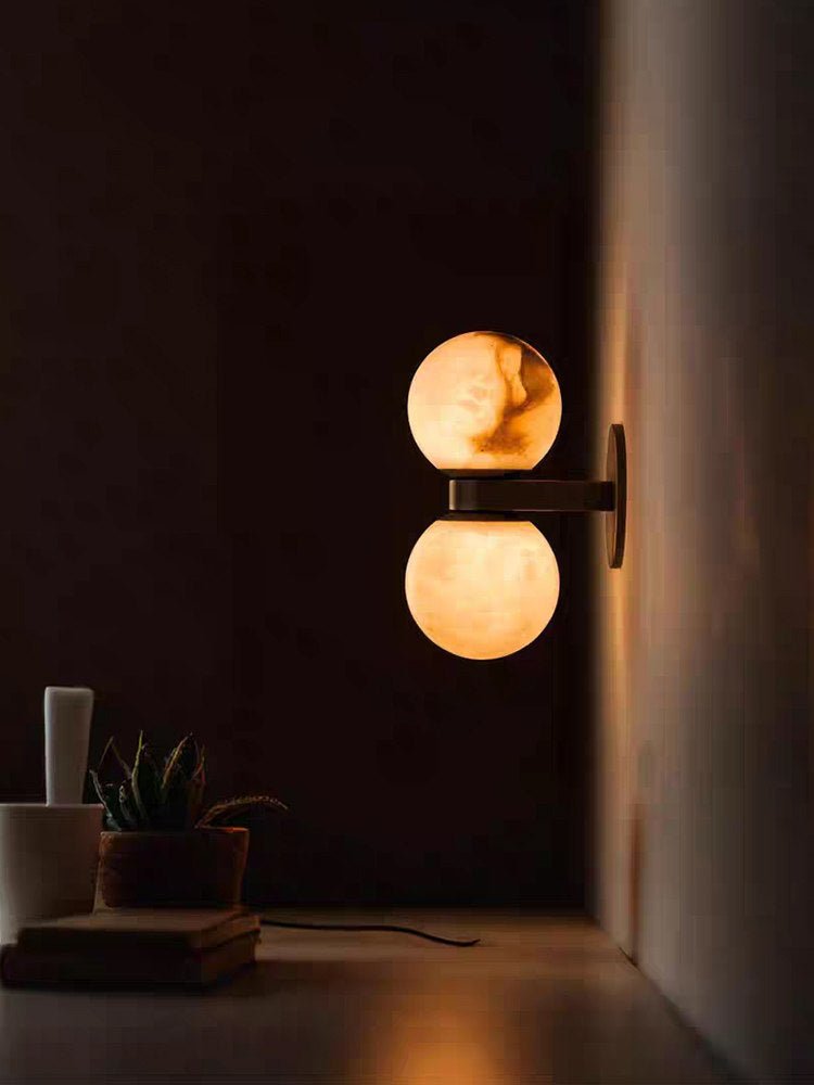 Alabaster Celestia Orb Wall Light, Hardwired Wall Sconce, detail 11