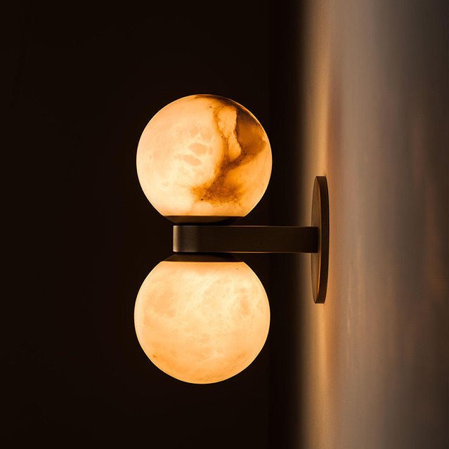 Alabaster Celestia Orb Wall Light, Hardwired Wall Sconce, detail 9
