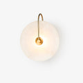 Alabaster LED Wall Light, Hardwired Wall Sconce, Metal, Dia 15cm Set of 2