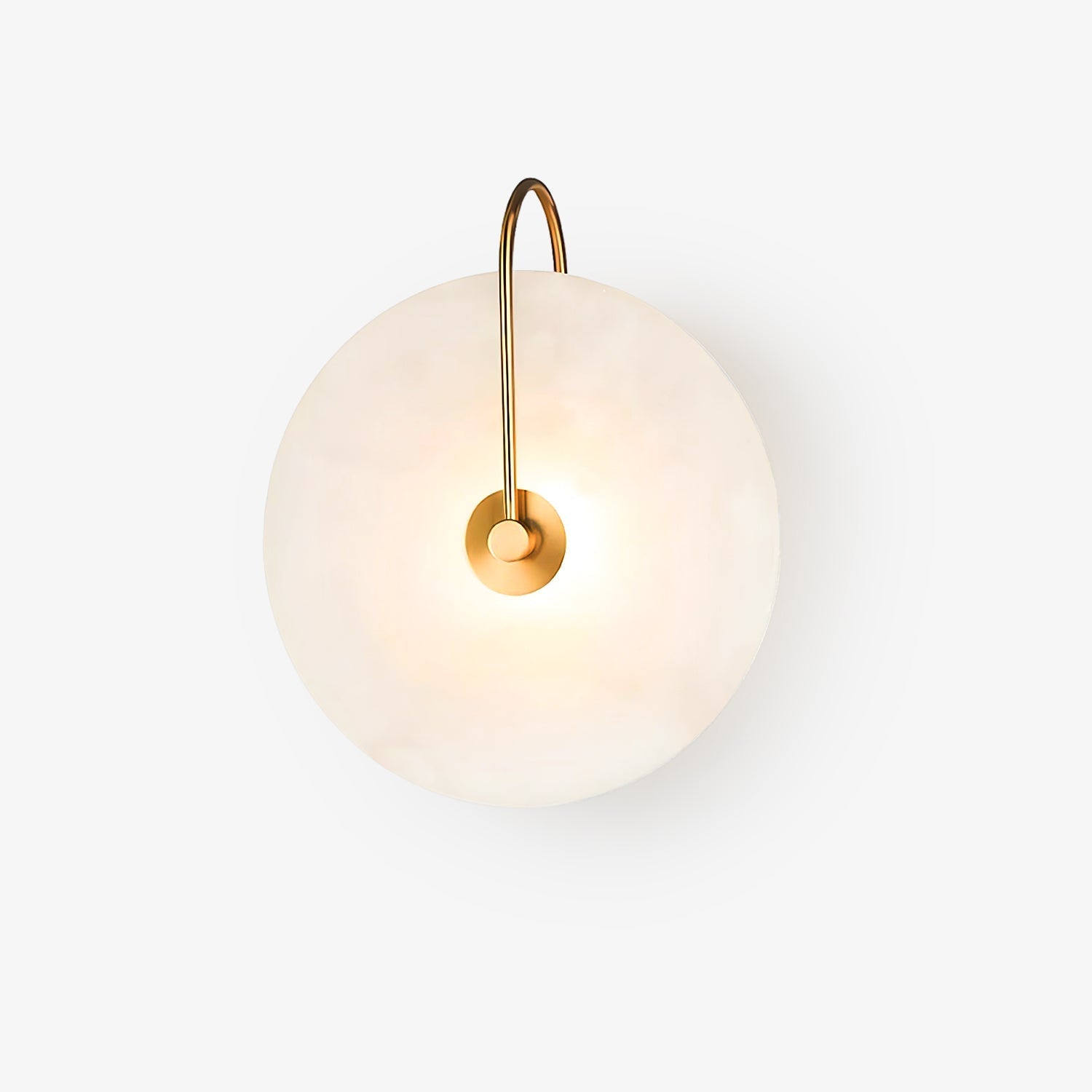 Alabaster LED Wall Light, Hardwired Wall Sconce, Metal, Dia 15cm Set of 2