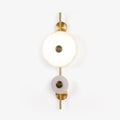 Alabaster Eclipse Wall Light, Hardwired Wall Sconce, Brass, Dia 30cm x H 46cm