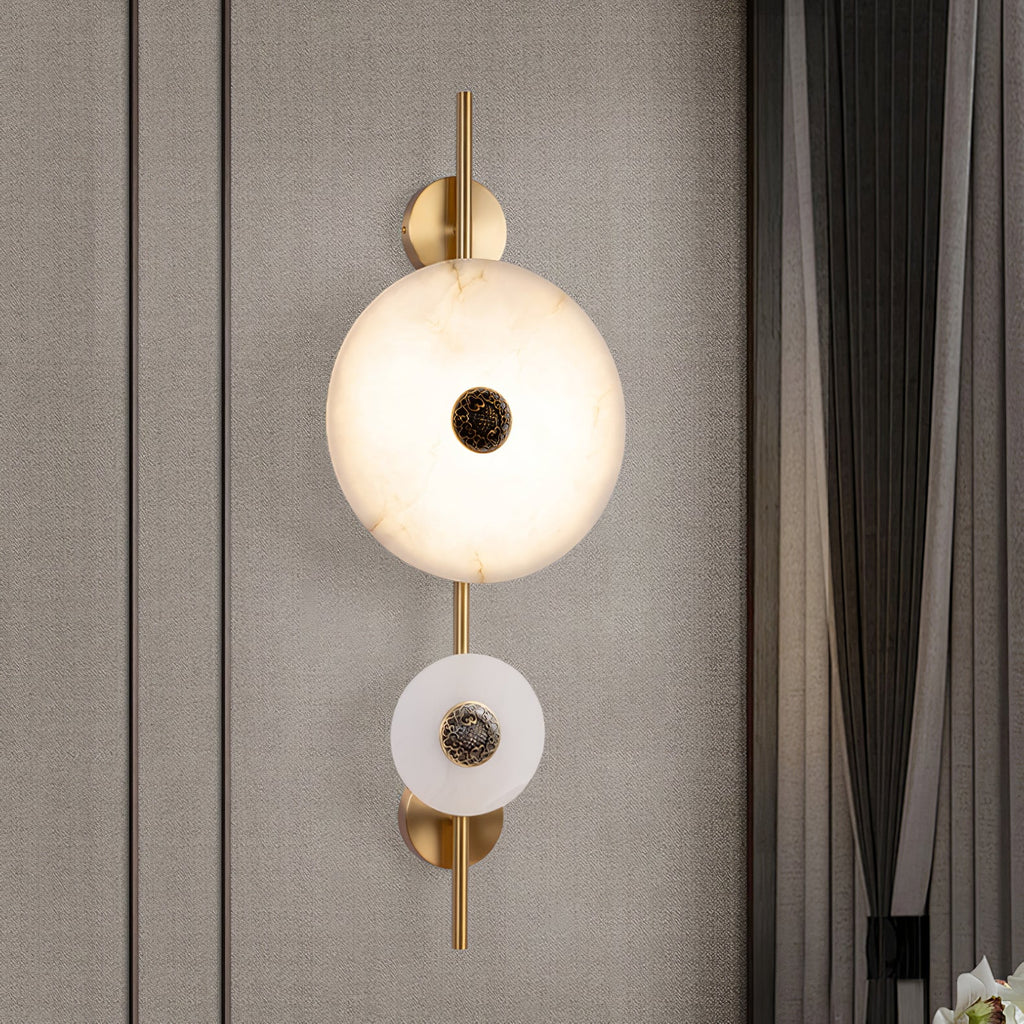 Alabaster Eclipse Wall Light, Hardwired Wall Sconce, detail 7