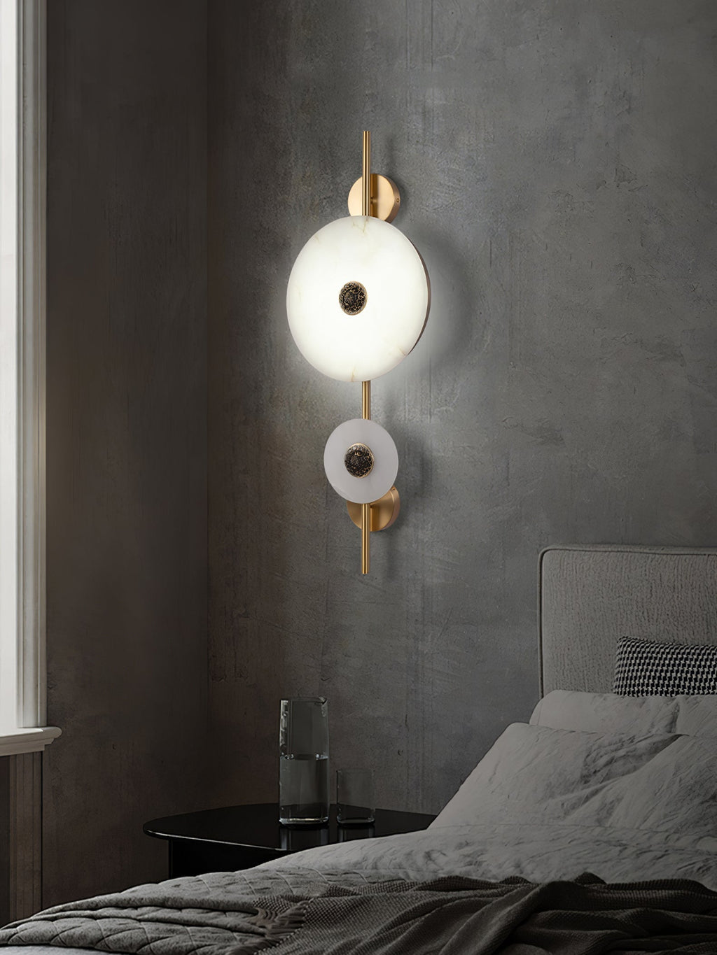 Alabaster Eclipse Wall Light, Hardwired Wall Sconce, detail 16