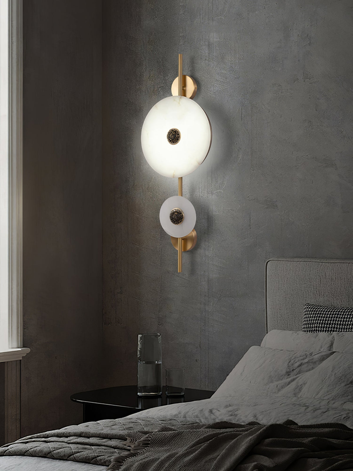 Alabaster Eclipse Wall Light, Hardwired Wall Sconce, detail 19